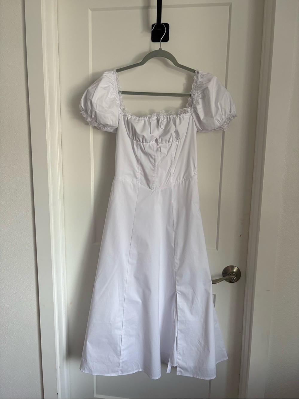 White Puff Sleeve Dress - Classic Empire Waist
